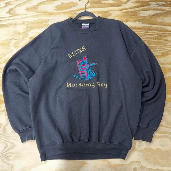 Vintage y2k blues music monterey bay embroidered crewneck - Picture 1 of 4